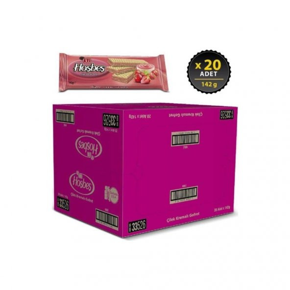 Eti Hoşbeş Çilek Kremalı Gofret 142 g x 20 Adet - 2
