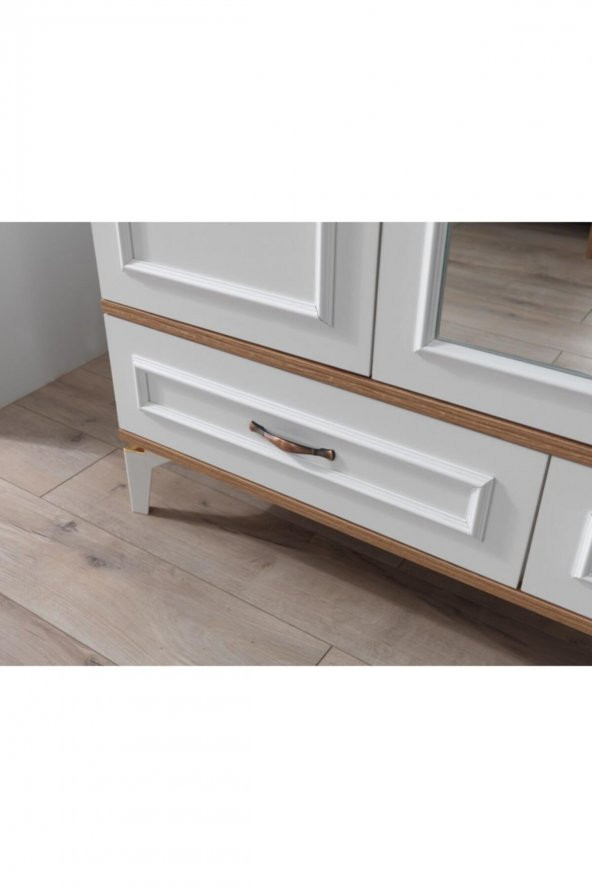 Erezoğulları Mobilya Modern Trend 3 Kapılı 2 Çekmeceli Gardırop Elbise Dolabı 130x55x212cm - 2