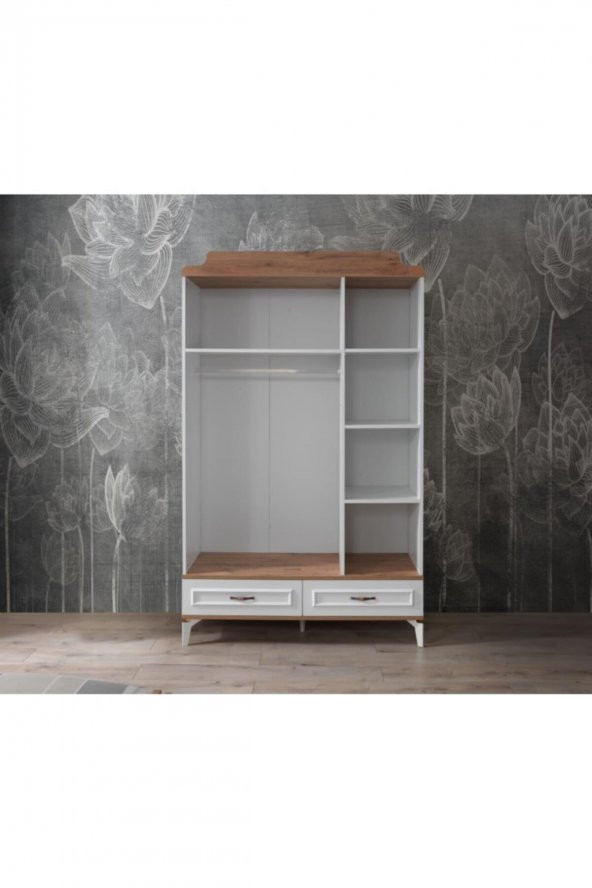 Erezoğulları Mobilya Modern Trend 3 Kapılı 2 Çekmeceli Gardırop Elbise Dolabı 130x55x212cm - 3