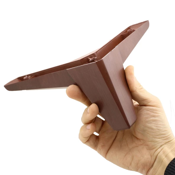Sedir Lüks Mobilya Kanepe Tv Ünitesi Koltuk Ayağı 10 Cm Ahşap Desenli Kahverengi Baza Ayakları - 5