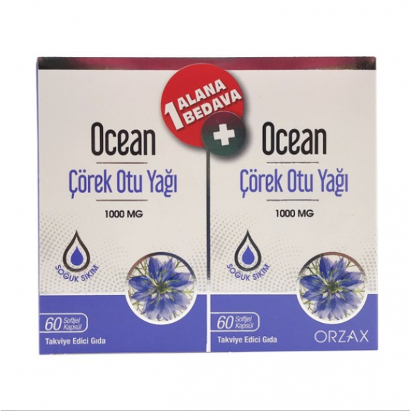 Ocean Çörek Otu Yağı 1000 mg 60 Kapsül - 1 Alana 1 Bedava