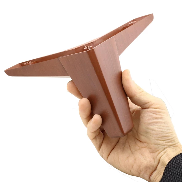 Sedir Lüks Mobilya Kanepe Sehpa Tv Ünitesi Koltuk Ayağı 12 Cm Ahşap Desenli Kahverengi Baza Ayakları - 4