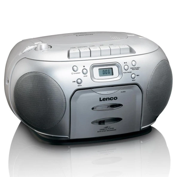 LENCO SCD-420 SI - TAŞINABİLİR Müzik Seti FM RADYO CD KASET ÇALAR Gümüş - 4