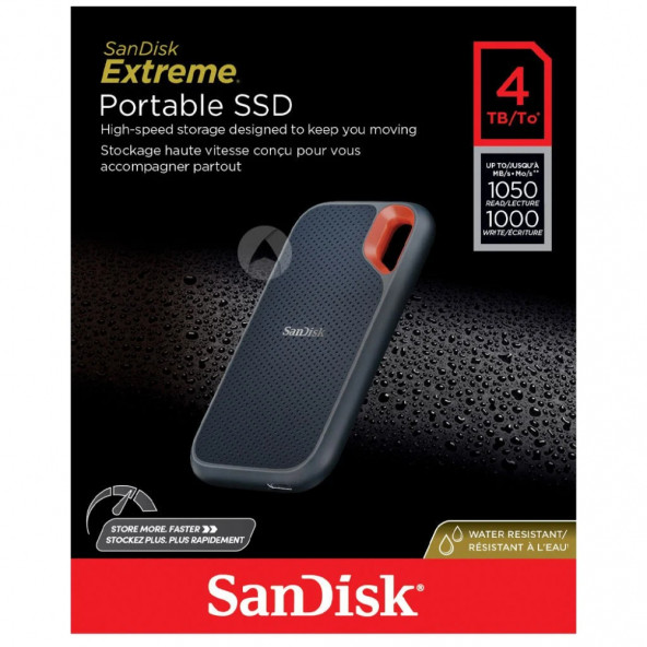 SanDisk Extreme 4TB 1050MB/sn V2 Taşınabilir SSD SDSSDE61-4T00-G25
