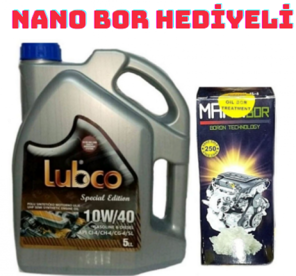 Lubco 10w40 5 Litre+ Nano Bor Motor Yağ Katkısı 250 ML