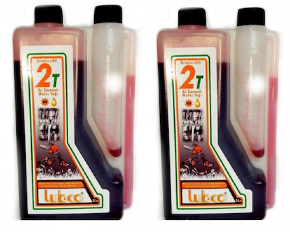 2t Lubco 2 zamanlı kırmızı yağ Ölçekli 1LT(2 ADET)