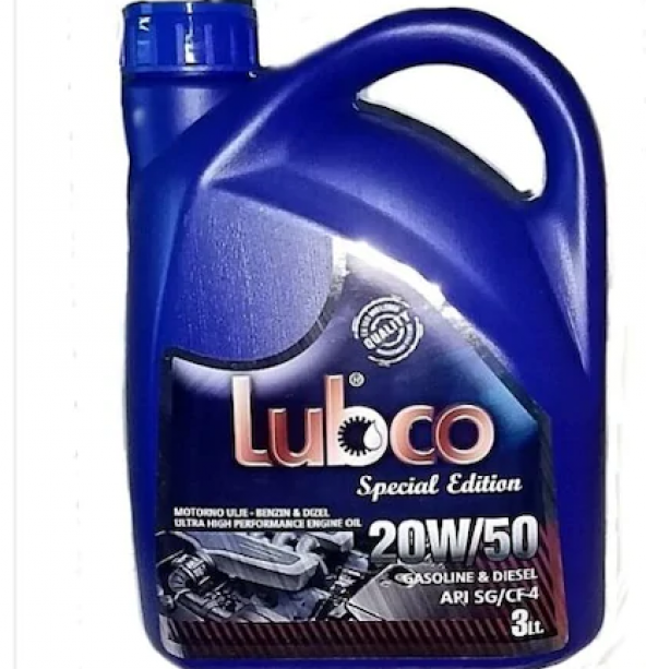Lubco süper 20w50 3lt benzinli ve dizel motor yağı