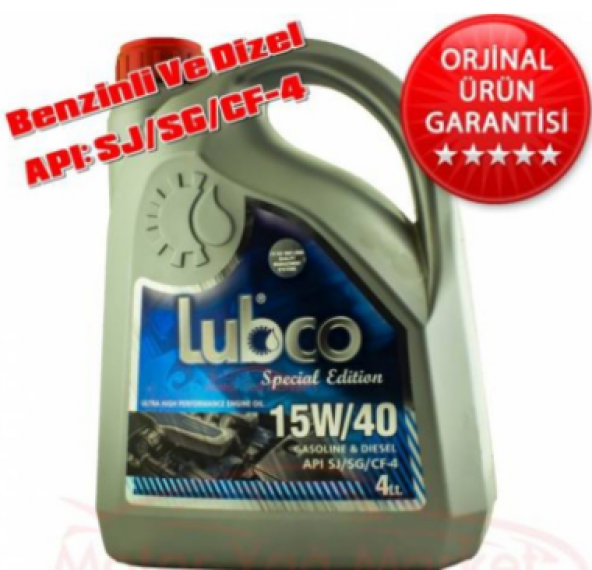 Lubco 15W40 4 Litre Benzinli&Dizel Motor Yağı