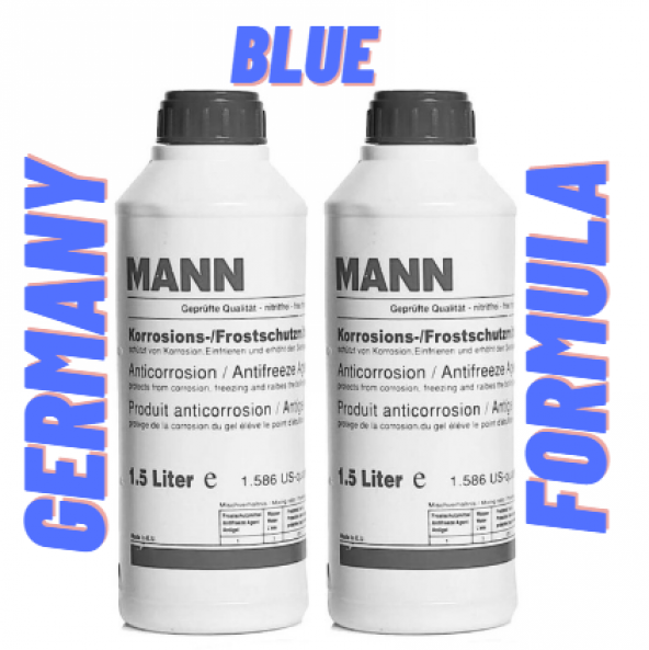 Mann Antifriz Organik MAVİ RENK -37C 1.5 Litre 2 Adet