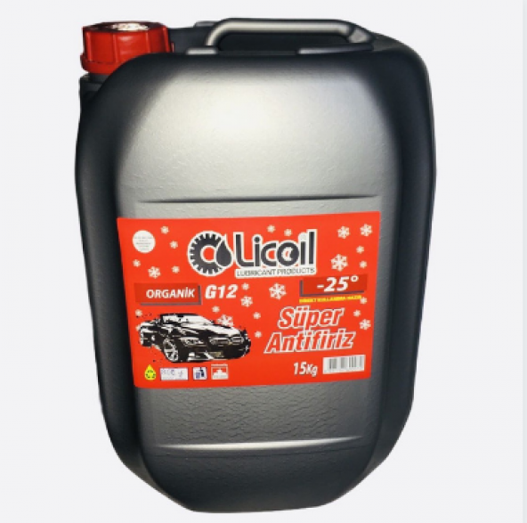 Licoil Antifriz organik G12 Kırmızı Antifriz 15Kg(-25 Derece)Bidon