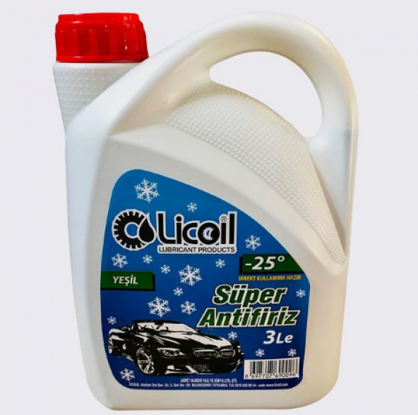 Licoil Antifriz MAVİ Antifriz 3Kg (-25 Derece)Kullanıma Hazır