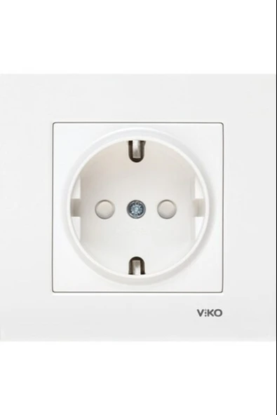 Viko Karre Topraklı Çocuk Korumalı Priz + Çerçeve Beyaz 12 Adet