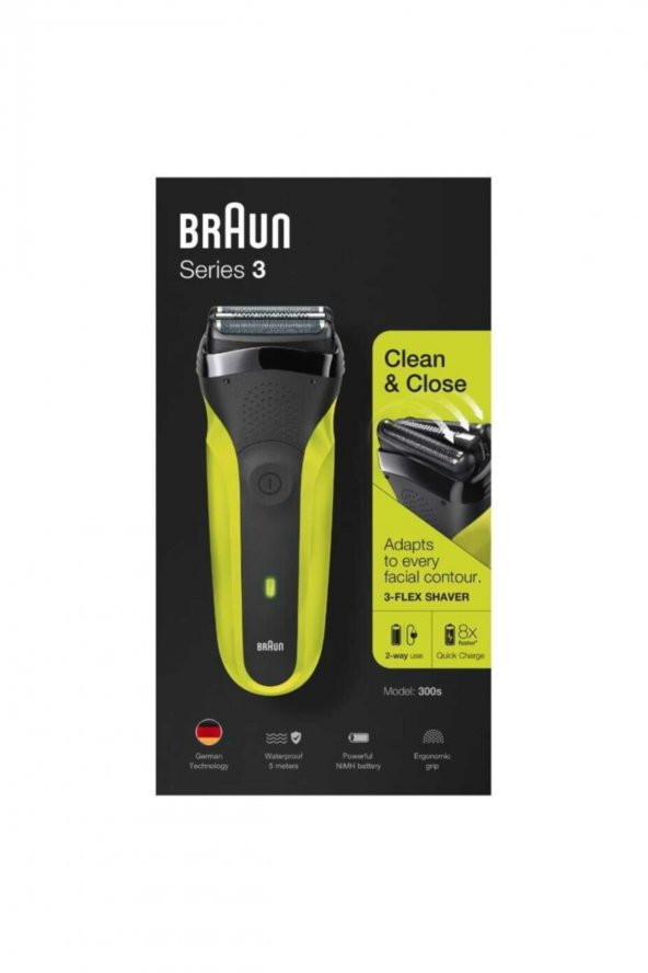 Braun 3 Serisi 300 VTGRN Kuru Kullanım Kablosuz Tıraş Makinesi