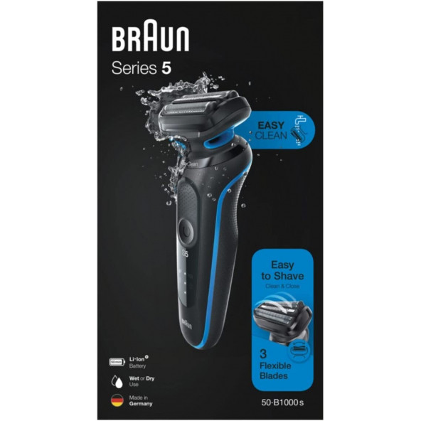 Braun 5 Serisi B1000s Easyclean Easyclick Islak Ve Kuru Kablosuz Tıraş Makinesi - 3