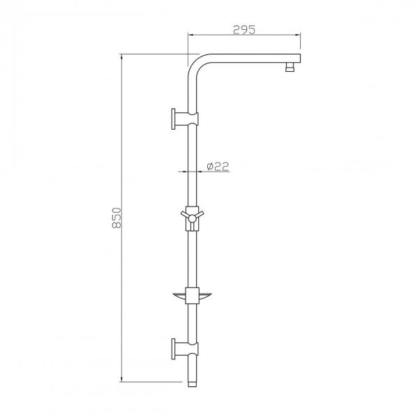 Tema Rain Hill Tetra Sürgülü Banyo Duş Takımı Seti Paslanmaz Boru - 2