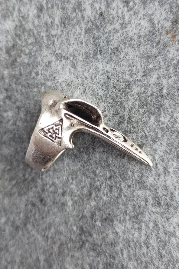 Viking Kargo Burnu Şekilli Pusula Motifli Erkek Yüzük Gümüş Kaplama Ayarlanabilir El Yapımı Yüzük - 3