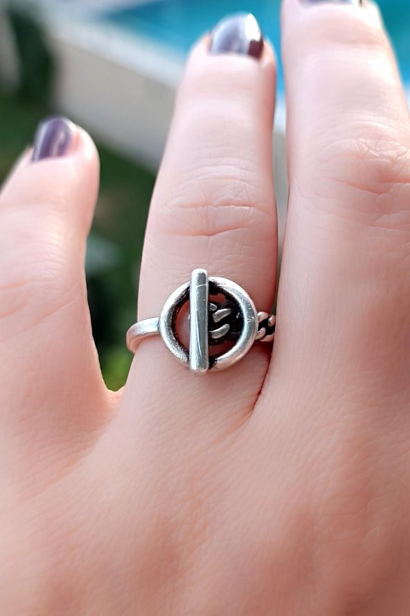 Düğüm Şekilli Kadın Yüzük Gümüş Kaplama Ayarlanabilir El Yapımı Kadın Yüzük ürün görseli 1