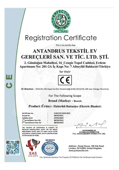 Rawels CE Kalite Belgeli Çift Kişilik Elektrikli Battaniye 120x160 - Pembe - 6