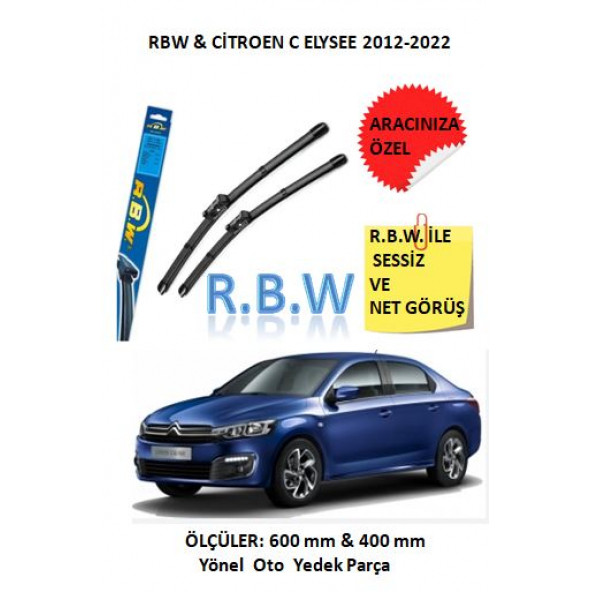 RBW Citroen C Elysee (2012-2022) Aracınıza Özel Muz Tip Silecek Takımı