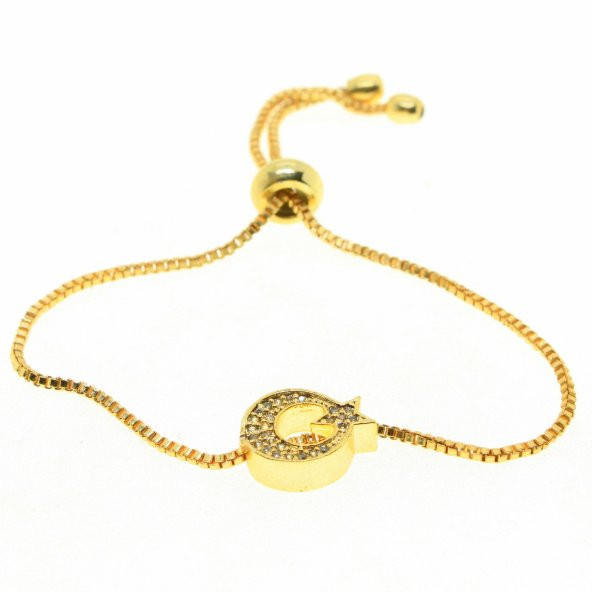 Altın Renk Ay Yıldız Model Asansör Zirkon Bileklik - 2017 ürün görseli 1