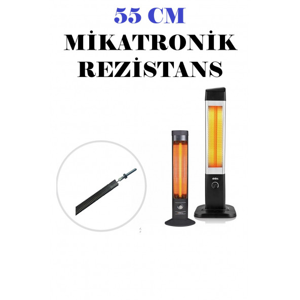 DİKEY ISITICI SOBALAR İÇİN 55 CM MİKATRONİK REZİSTANS TAKIMI (REZİSTANS+BUZLU CAM+BAŞLIK)