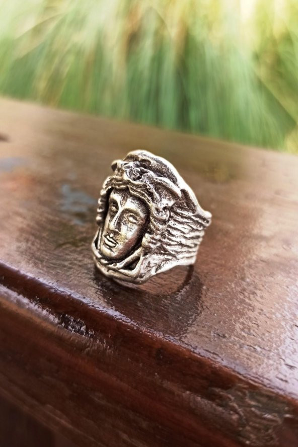 Medusa Şekilli Kadın Yüzük Gümüş Kaplama Ayarlanabilir El Yapımı Kadın Yüzük - 2
