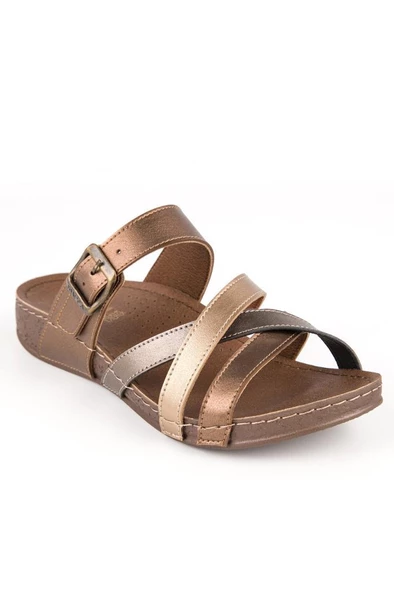 Muya Gizeh Anatomik Taban Kadın Terlik Bronz 36-40 - Resim 3