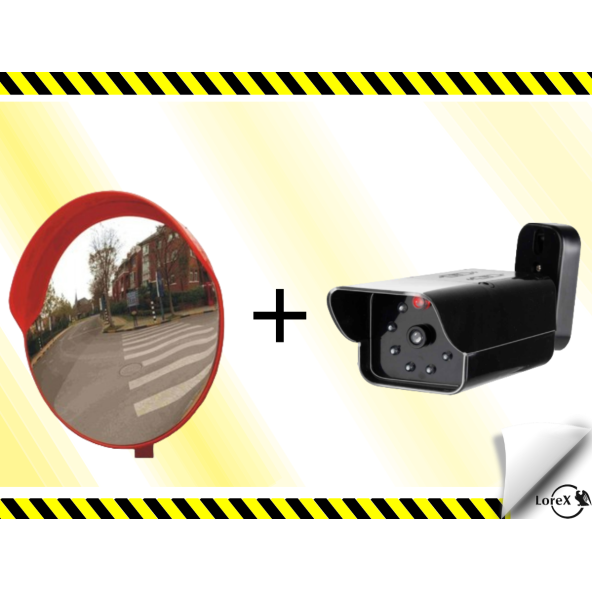 LOREX LR-A25 Akrilik Muhafazalı Trafik Güvenlik Aynası 60 cm-LR-D12IR Caydırıcı Kamera hediyeli ürün görseli 1