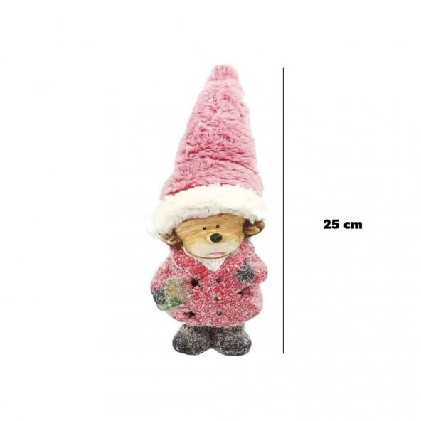 Işıklı Seramik Yılbaşı Dekor Ürünü 25 Cm