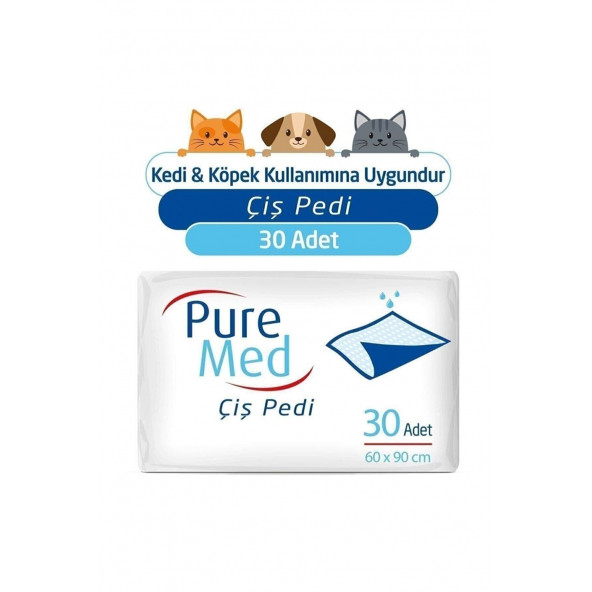 Puremed 60X90 Cm 30'Lu Kedi Köpek Çiş Pedi