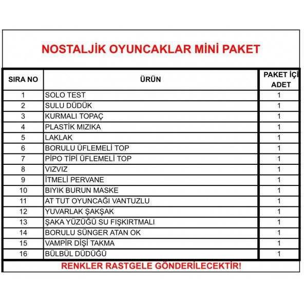 Nostaljik Oyuncaklar Paketi 16 Parça - 3