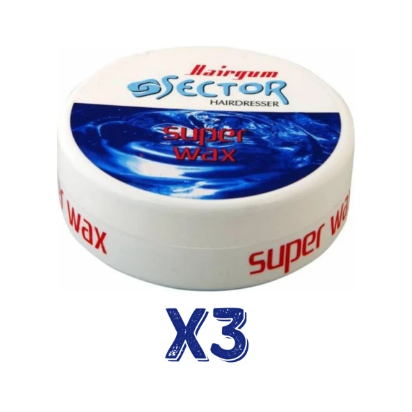 Sector Hairmate Superwax Ultra Sert Mavi Wax 150 Ml 3 Adet