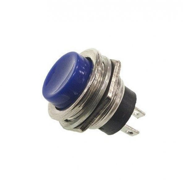 "180" 16 mm Metal Gövdeli Mavi Push Buton