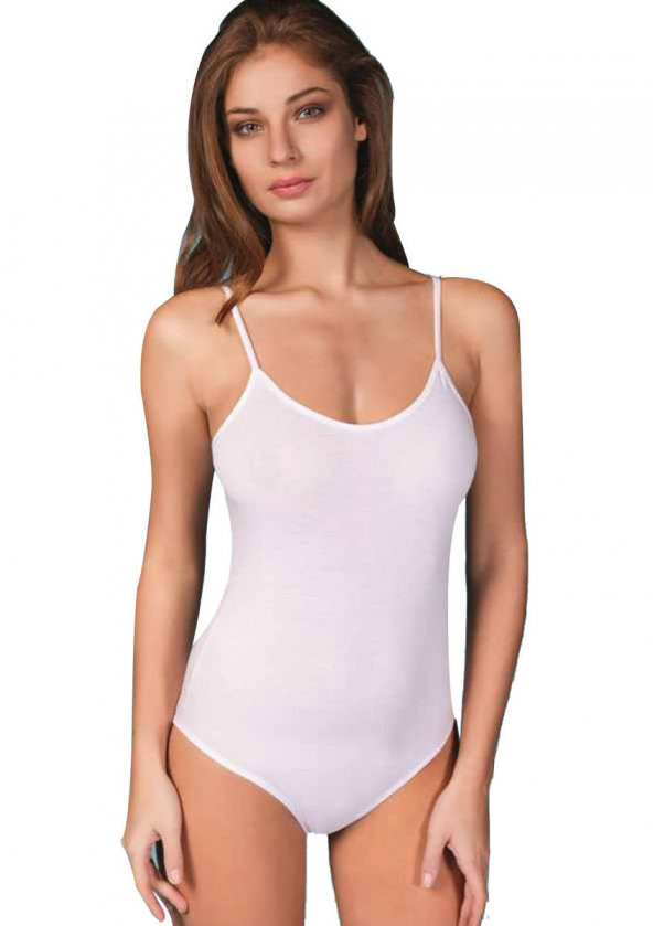 Berrak İp Askılı Çıtçıtlı Body 2081 | Beyaz