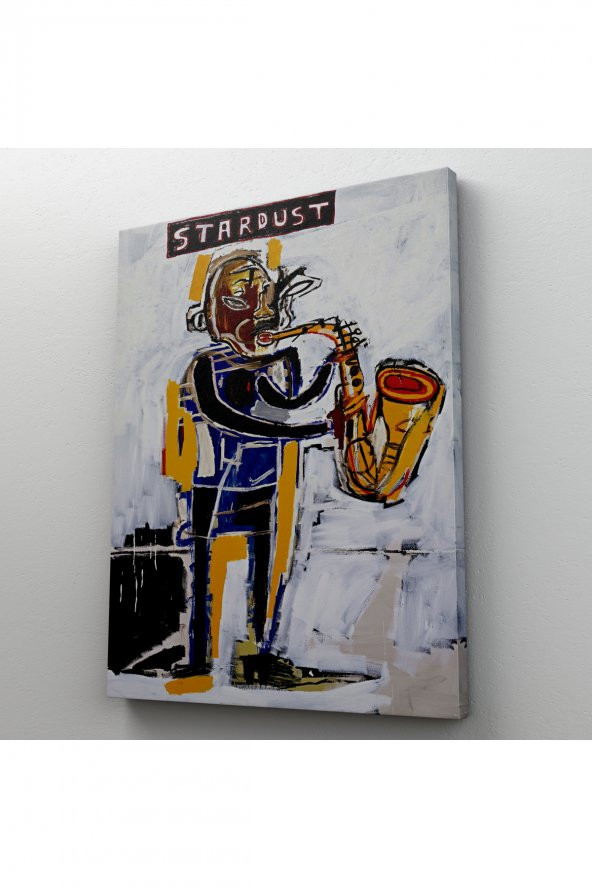 Jean Michel Basquiat Stardust Saksafon Kanvas Tablo, Sokak sanatı, Pop Art - 4