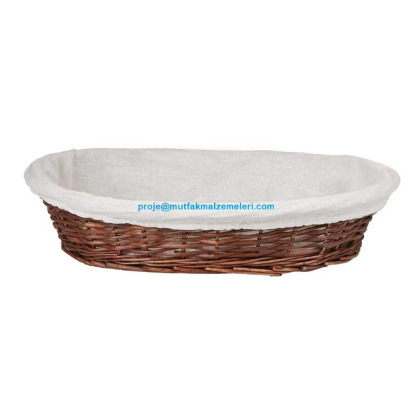 Hasır Bezli Oval Sepet 24 Cm (ES-2417R)