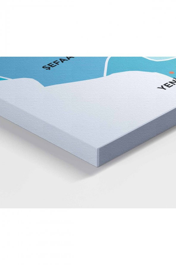 Yozgat İli ve İlçeler Haritası Dekoratif Kanvas Tablo 1486 - 3