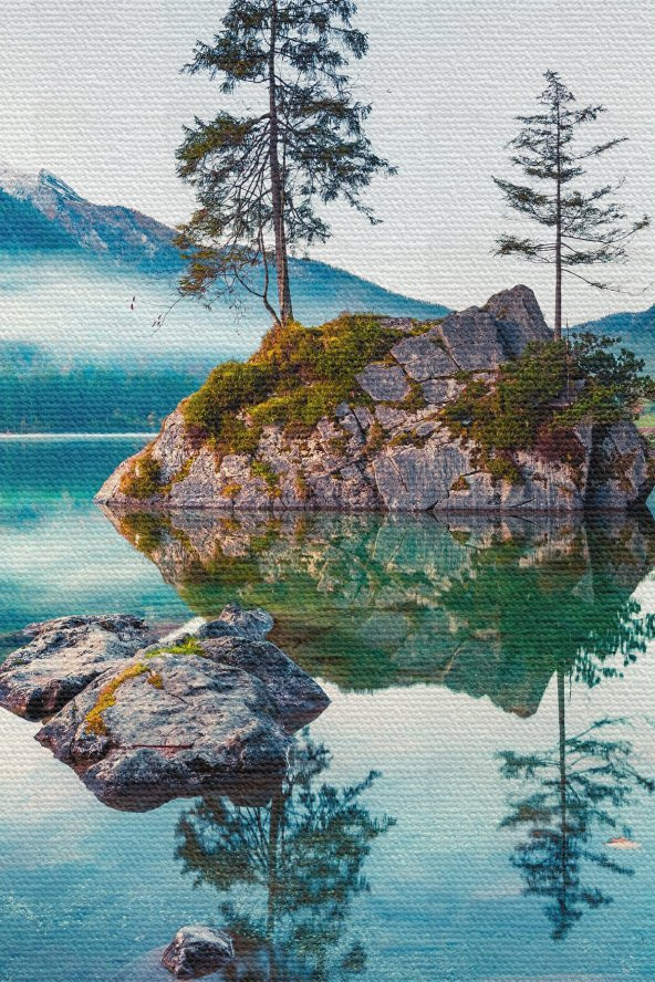 Hintersee Gölü  Almanya Dekoratif Kanvas Duvar Tablosu - 3