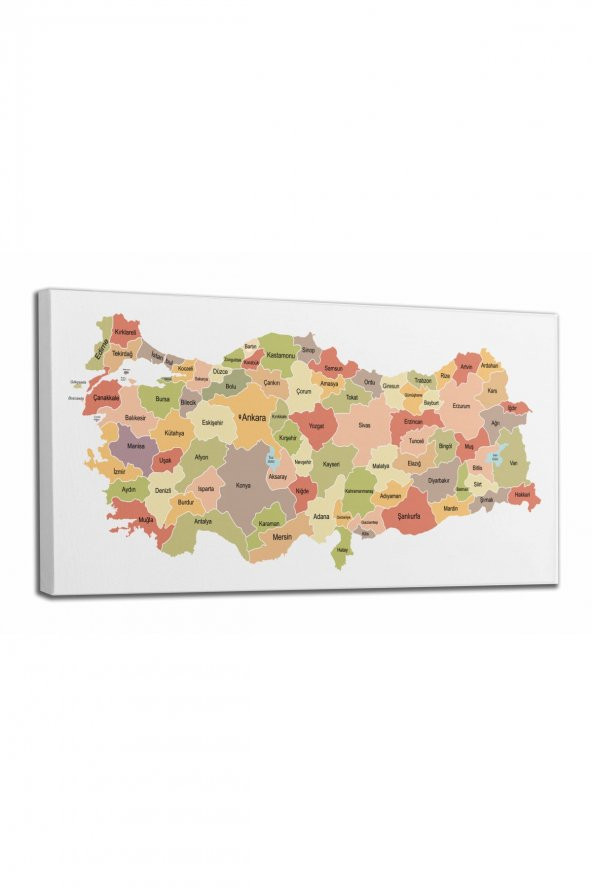 Türkiye Haritası Kanvas Tablo Eğitici ve Öretici Dekoratif Tablo Tablo 3129