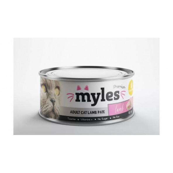 Myles Kedi Konserve Yaş Mama Kuzulu Pate 80 Gr x 6 Adet - 2
