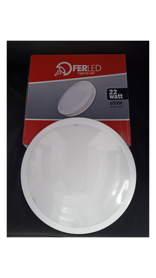 FERLED 22 Watt Beyaz Işık Sıva Üstü Yuvarlak Led Tavan Armatür - 1