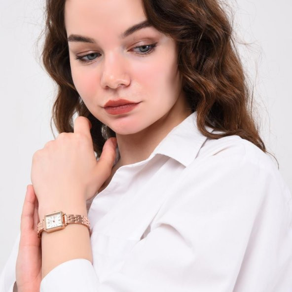 Maiar Kare Kasa Rose Kordon Kadın Kol Saati - Resim 2