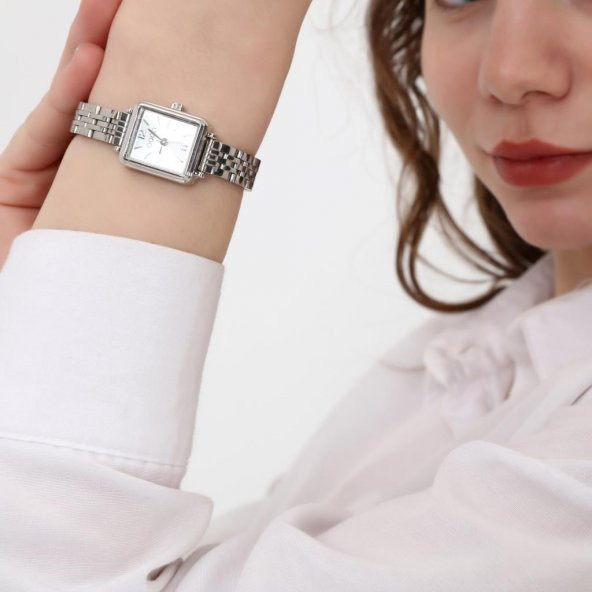 Maiar Kare Kasa Gümüş Kordon Kadın Kol Saati - Resim 3