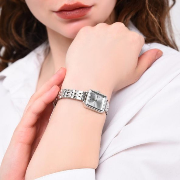 Maiar Kare Kasa Gümüş Kordon Kadın Kol Saati - Resim 4