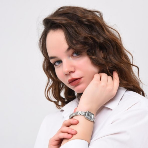 Maiar Kare Kasa Gümüş Kordon Kadın Kol Saati - Resim 5