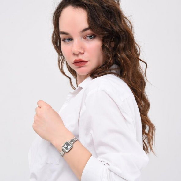 Maiar Kare Kasa Gümüş Kordon Kadın Kol Saati - Resim 7