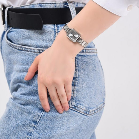 Maiar Kare Kasa Gümüş Kordon Kadın Kol Saati - Resim 8