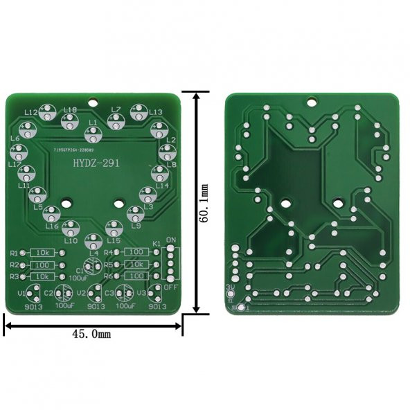Yanıp Sönen Kalpli Işık Hobi Devresi - Demonte(Montesiz) - Resim 6