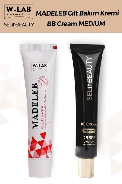 W Lab Madeleb Krem 40 ML + Selin Beauty BB Cream Medium 40 ML