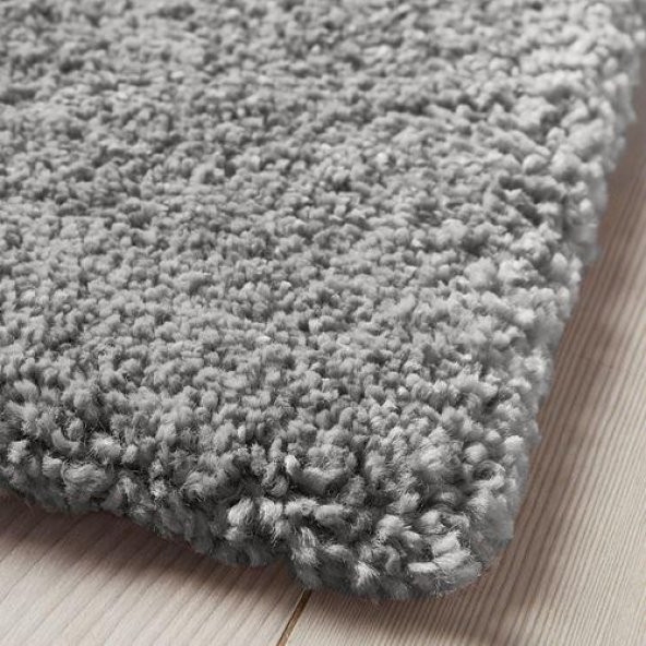 Kalın Tüylü Halı Gri Renk MeridyenDukkan 170x240 cm IKEA Sentetik Elyaf-Dayanıklı ,Modern - 4